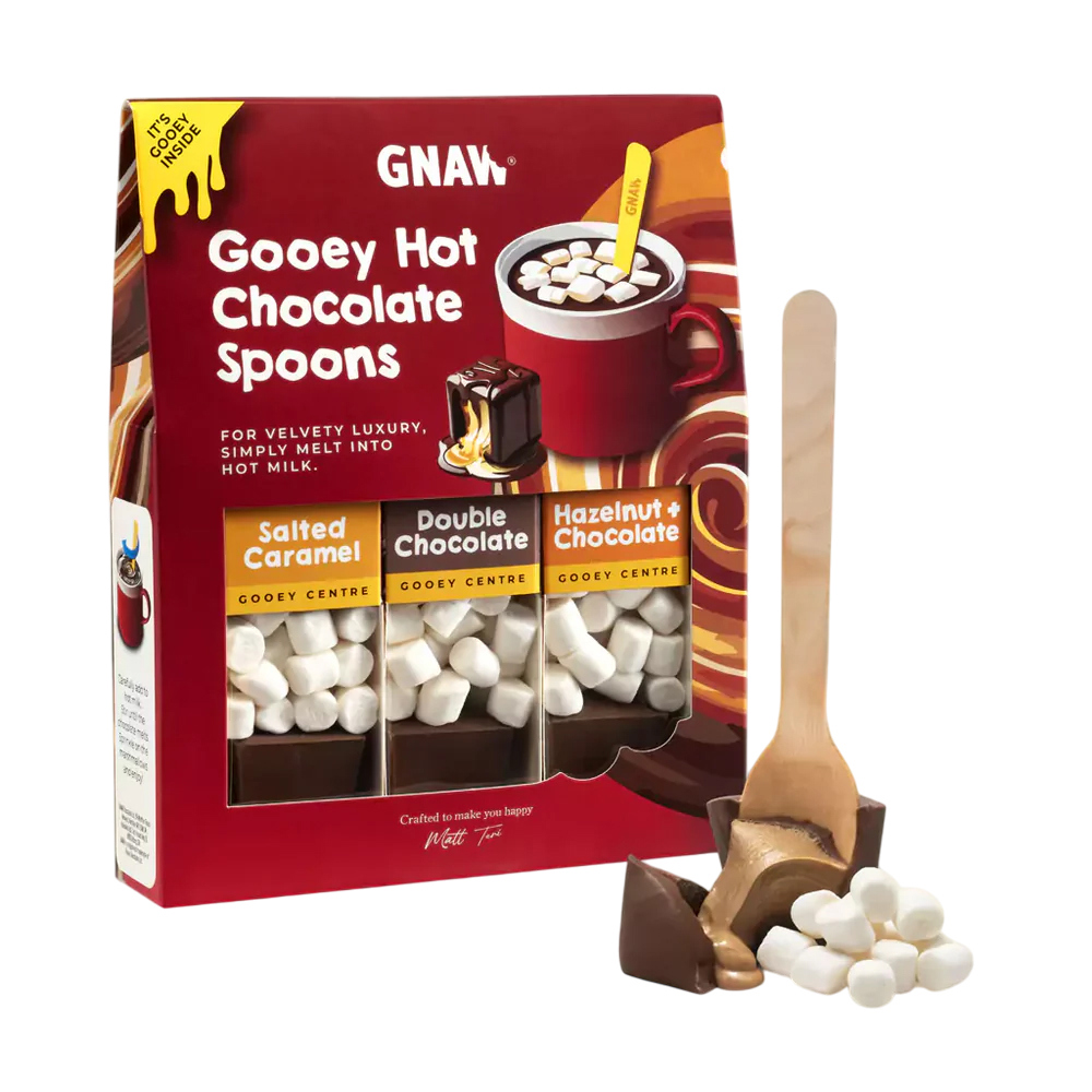 GNAW Gooey Soft Centre Hot Chocolate Spoon Gift Set 3 Spoons